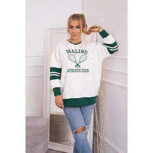 Malibu Insulated Sweatshirt ECRU + Dark Green