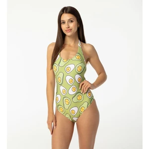 Aloha From Deer Woman's Eggcado Open Back Swimsuit SSOB AFD357