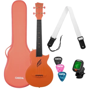 Cascha Carbon Fibre Set Concert Ukulele Orange