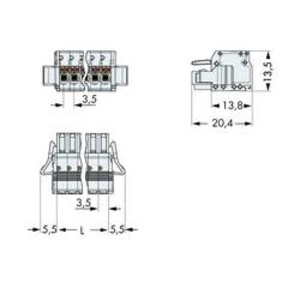 Zásuvkový konektor na kabel WAGO 2734-105/037-000, 28.50 mm, pólů 5, rozteč 3.50 mm, 50 ks