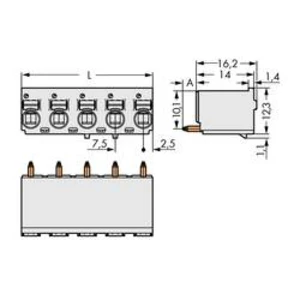 Konektor do DPS WAGO 2092-3172, 16.20 mm, pólů 2, rozteč 7.50 mm, 100 ks