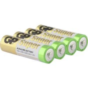 Tužková batéria typu AA alkalicko-mangánová GP Batteries GP15A / LR06, 1.5 V, 4 ks