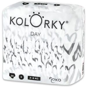 KOLORKY DAY - srdce - S (3-6 kg) - 25 ks - jednorázové ekoplienky