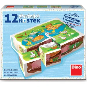 Dino Na farme 12 drevené kocky