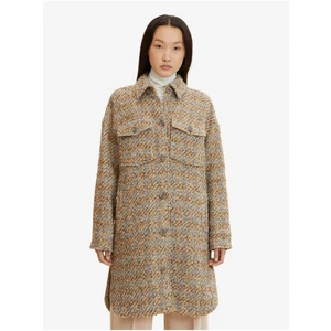 Brown Women's Plaid Coat with Wool Tom Tailor - Women