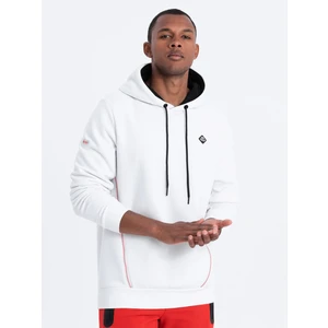 Ombre Men's hoodie with zippered pocket - white