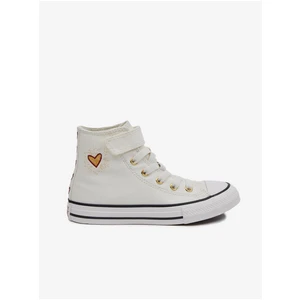 Cream Girly Ankle Sneakers Converse Chuck Taylor All Star 1 - Girls