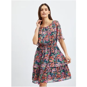 Orsay Red-Black Women Floral Dress - Women