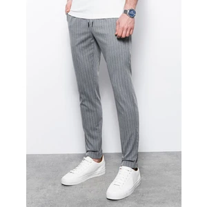 Ombre Men's pants with elastic waistband - dark grey