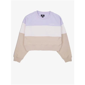 Purple Beige Women's Striped Sweatshirt Converse - Women