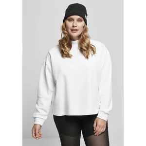 Women's Oversized High Neck Crew White