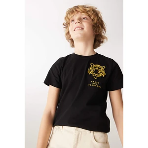 DEFACTO Boy Regular Fit Crew Neck Printed Short Sleeve T-Shirt