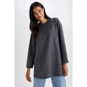 DEFACTO Thin Sweatshirt Fabric Regular Fit Long Sleeve Tunic