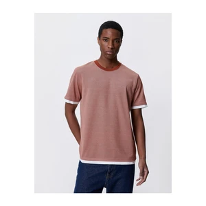 Koton Basic T-Shirt, Crew Neck Fold Detail, Short Sleeves.