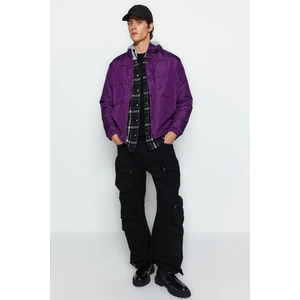 Trendyol Dark Purple Men's Regular Fit Puffy Winter Coat