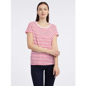 Orsay White Pink Striped T-shirt - Women