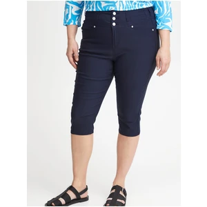 Dark blue women's three-quarter length trousers Fransa - Ladies