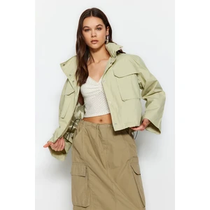 Trendyol Light Khaki oversize tenký kabát