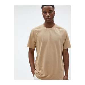 Koton Basic T-Shirt Crew Neck Textured Raglan Sleeve Slim Fit