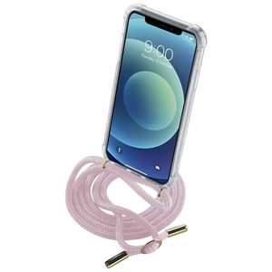 Cellularline Neck-Case zadní kryt čirý pro Apple iPhone 12 Pro Max, s růžovou šňůrkou