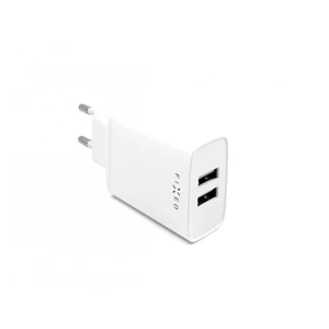 Síťová nabíječka FIXED s 2xUSB výstupem, 15W Smart Rapid Charge, bílá