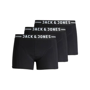 Jack&Jones 3 PACK - pánske boxerky SENSE 12081832 Black Black waistband M
