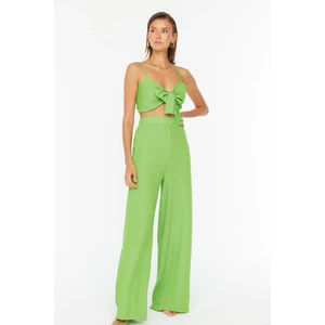 Trendyol Green Lacing Detailed Blouse-Pants Set