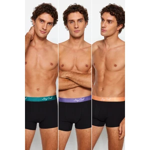 Trendyol 3-Pack Men's Black Letter Elastic Couple Couple Boxer.