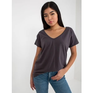 Basic V-neck charcoal T-shirt by Emory