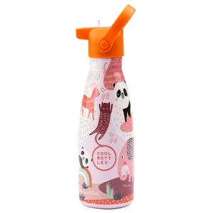 Cool Bottles Dětská nerezová termolahev Kids 3D třívrstvá 260 ml - růžová