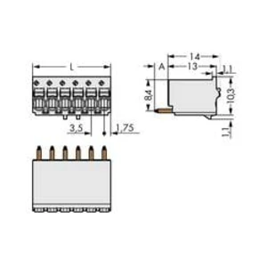 Konektor do DPS WAGO 2091-1180, 35.00 mm, pólů 10, rozteč 3.50 mm, 100 ks