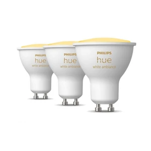 LED žárovka GU10 Philips Hue 3ks 4,3W (50W) White Ambiance (2200-6500K) stmívatelná