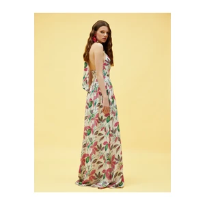 Koton Halterneck Floral Long Dress