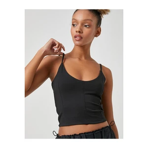 Koton Crop Undershirt Slim Strap U Neck Ribbed