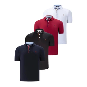 QUAD SET T8582 DEWBERRY MENS T-SHIRT-BLACK-WHITE-NAVY BLUE-BURGUNDY