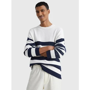 Blue and white men's striped oversize sweater Tommy Hilfiger Breton