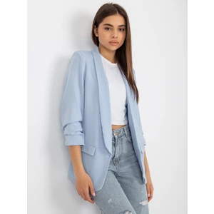 Women's light blue blazer with open neckline by Adela