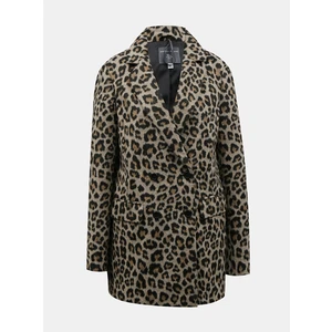 Brown winter coat with leopard print Dorothy Perkins Tall