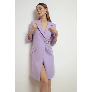 Lafaba Women's Lilac Chain Detailed Jacket Dress