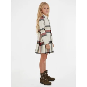 Cream Girly Plaid Shirt Dress Tommy Hilfiger - Girls