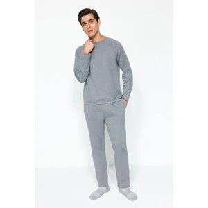 Trendyol Dark Gray Regular Fit Knitted Pajamas Set