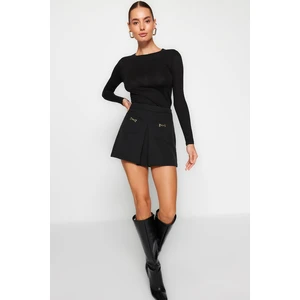 Trendyol Black Pocket Detailed Woven Short Skirt