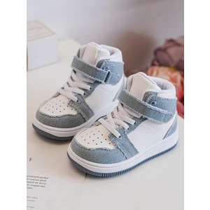 Children's Blue and White Denim Sports Shoes Milara