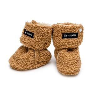 T-TOMI TEDDY Booties Brown dětské capáčky 9-12 months 1 ks