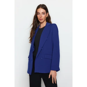 Trendyol Sax Regular Lined Double Breasted Closure Woven Blazer Jacket