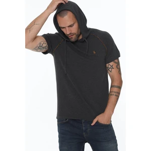 T8570 DEWBERRY HOODED MEN's T-SHIRT-ANTHRACIC