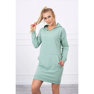 Hooded dress dark mint