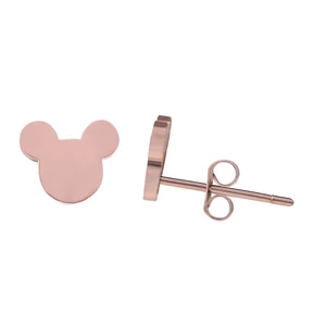 Troli Dizajnové rose gold náušnice Mickey Mouse