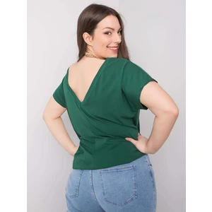 Dark green plus size cotton t-shirt