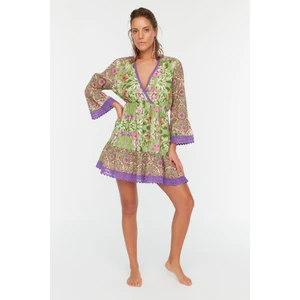 Trendyol Green Floral Print Beach Dress